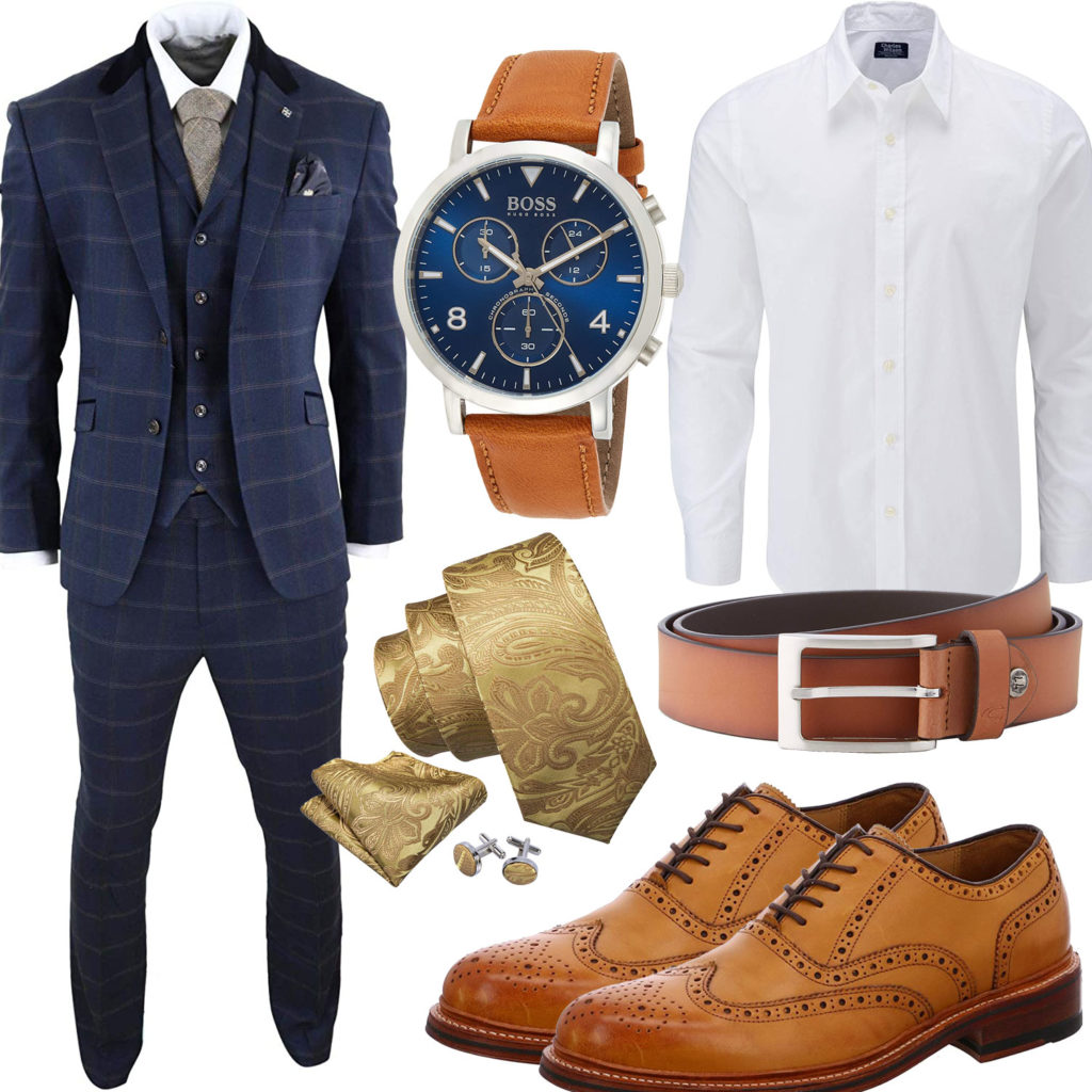 Business-Style mit Anzug, Hemd und Krawatte