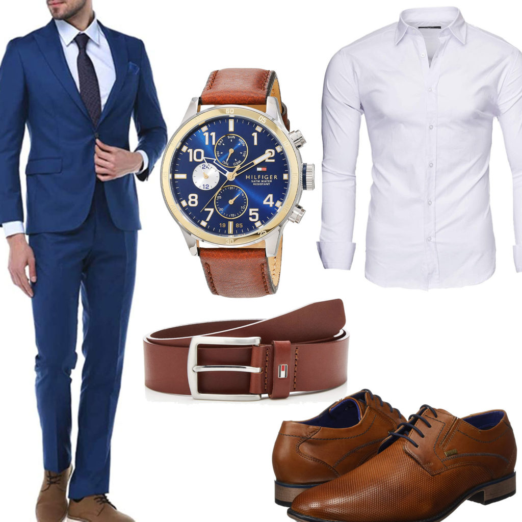 Business-Style mit Hemd, Anzug und Uhr