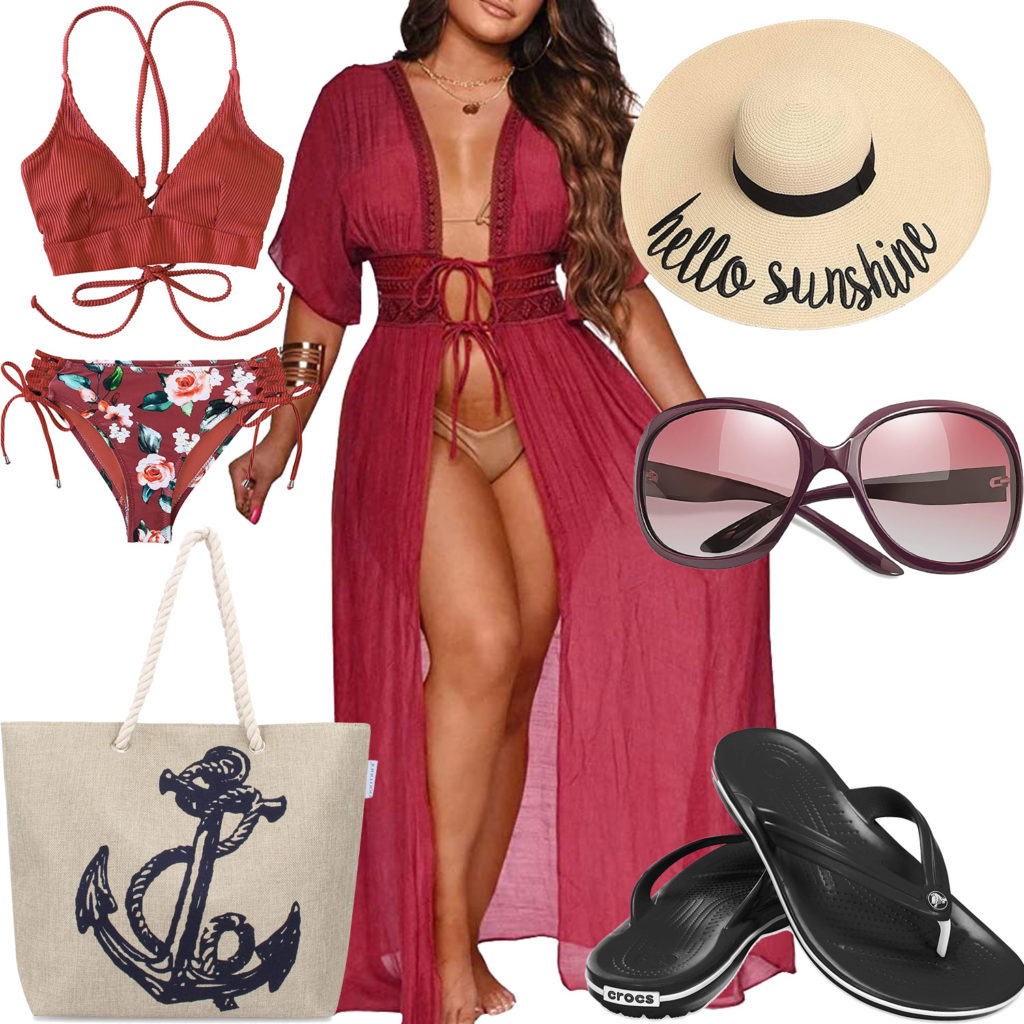 Sommer-Style mit Strandkleid, Bikini und Hut