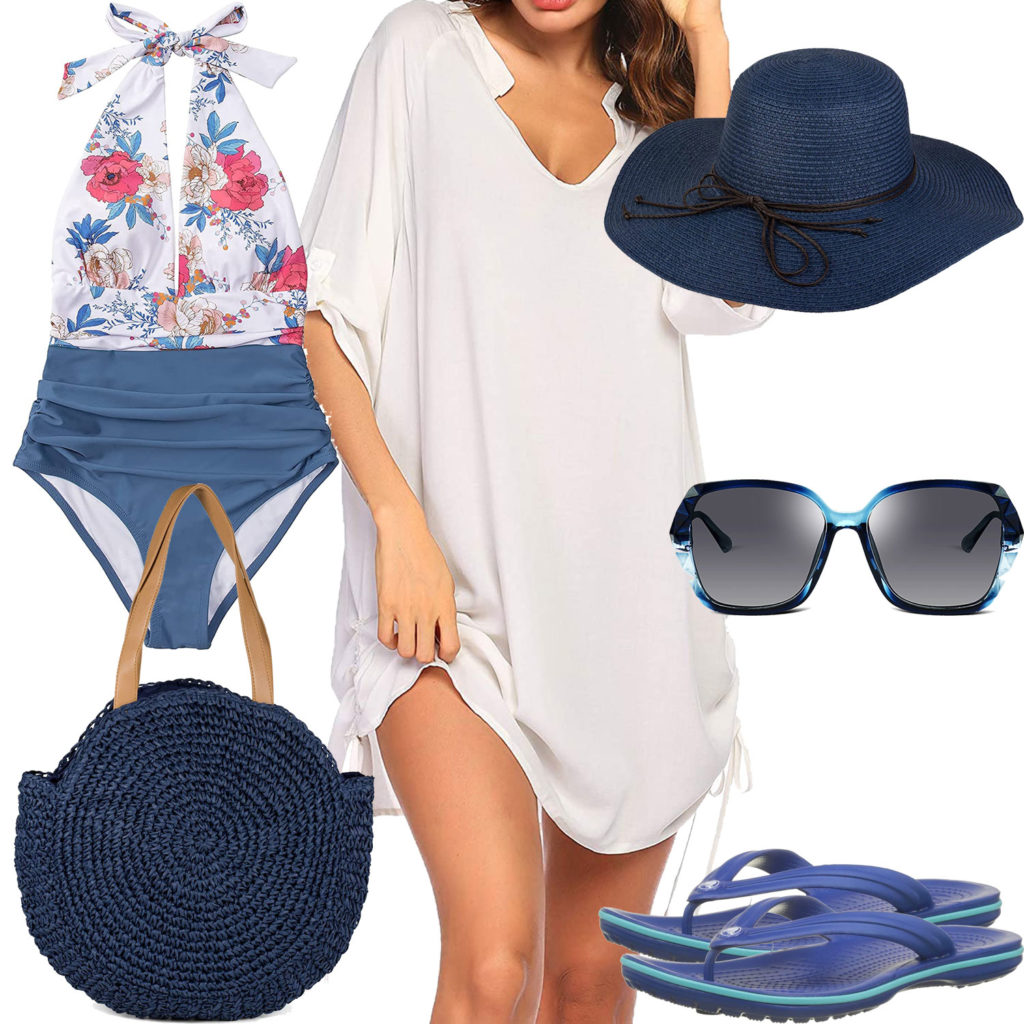 Sommer-Style mit weißem Kleid und Bikini