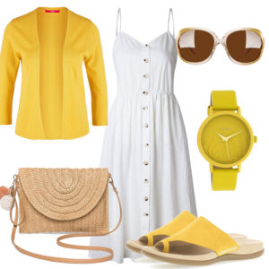 Sommer-Style für Frauen in Gelb und Weiss