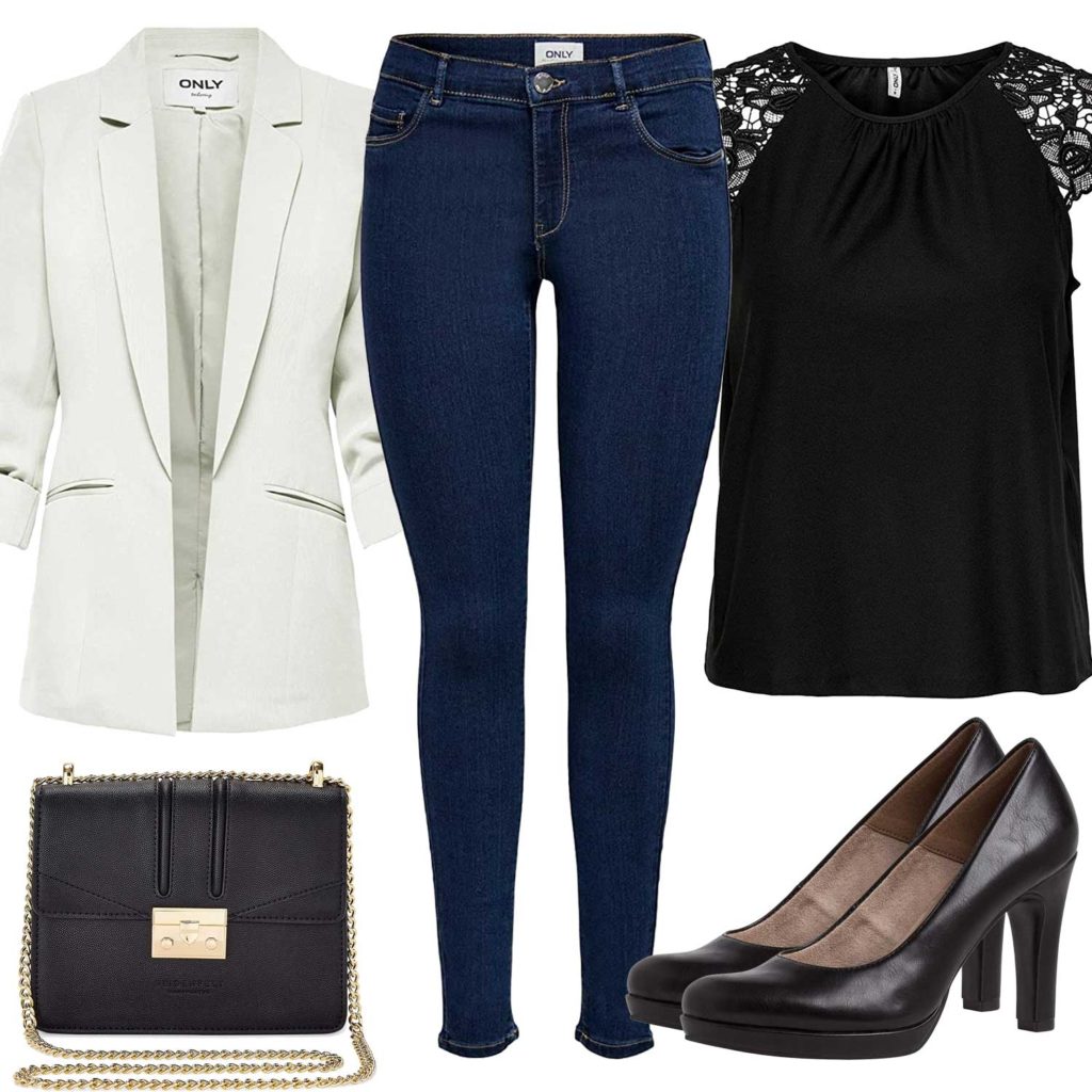 Eleganter Style mit Bluse, Blazer und Pumps