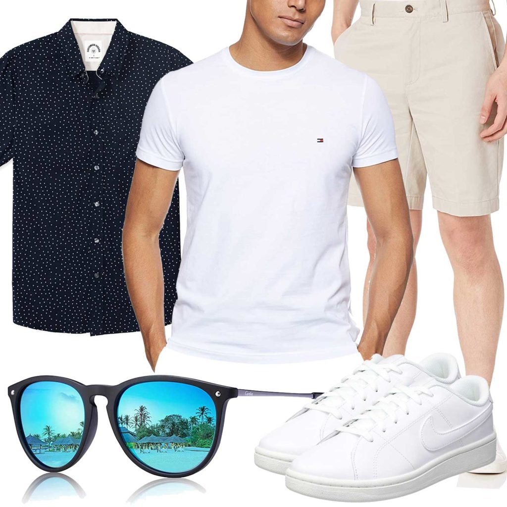 Sommer-Style mit weißem Shirt und Sneakern